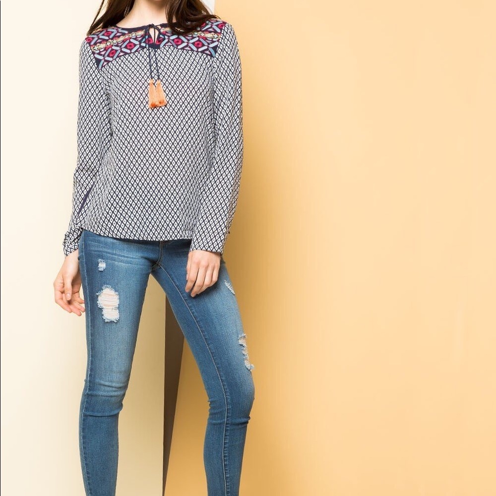 Long Sleeve Printed Top